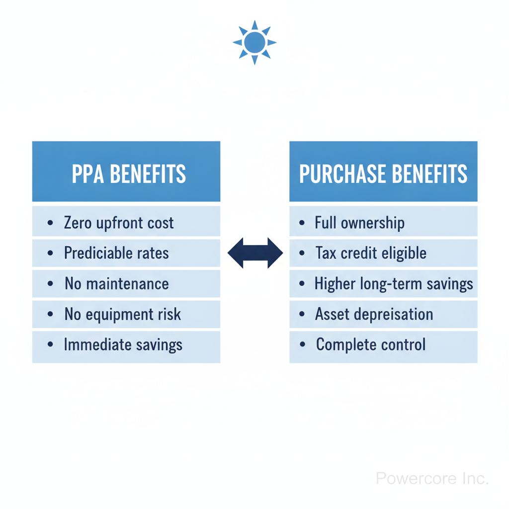Commercial Solar PPA vs Traditional Purchase Comparison
