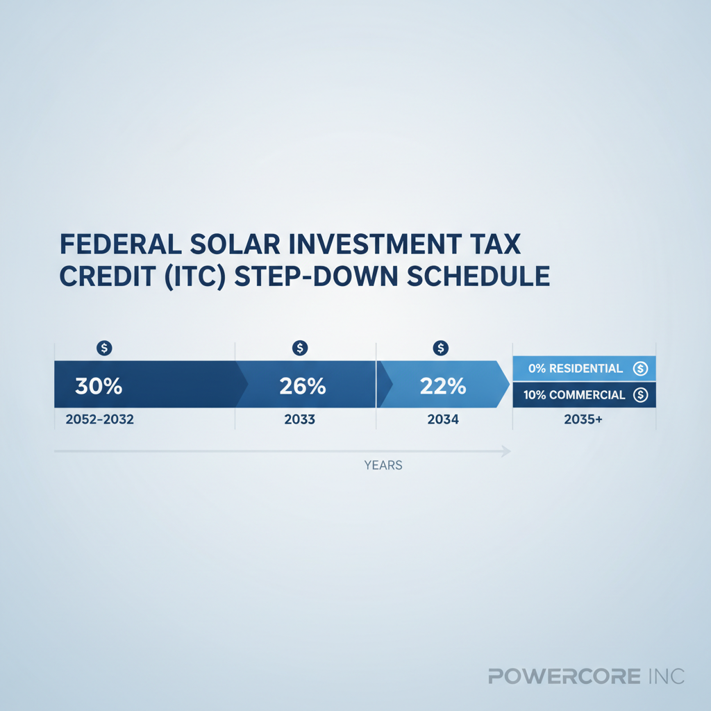 Federal Solar ITC Step-Down Schedule 2022-2035