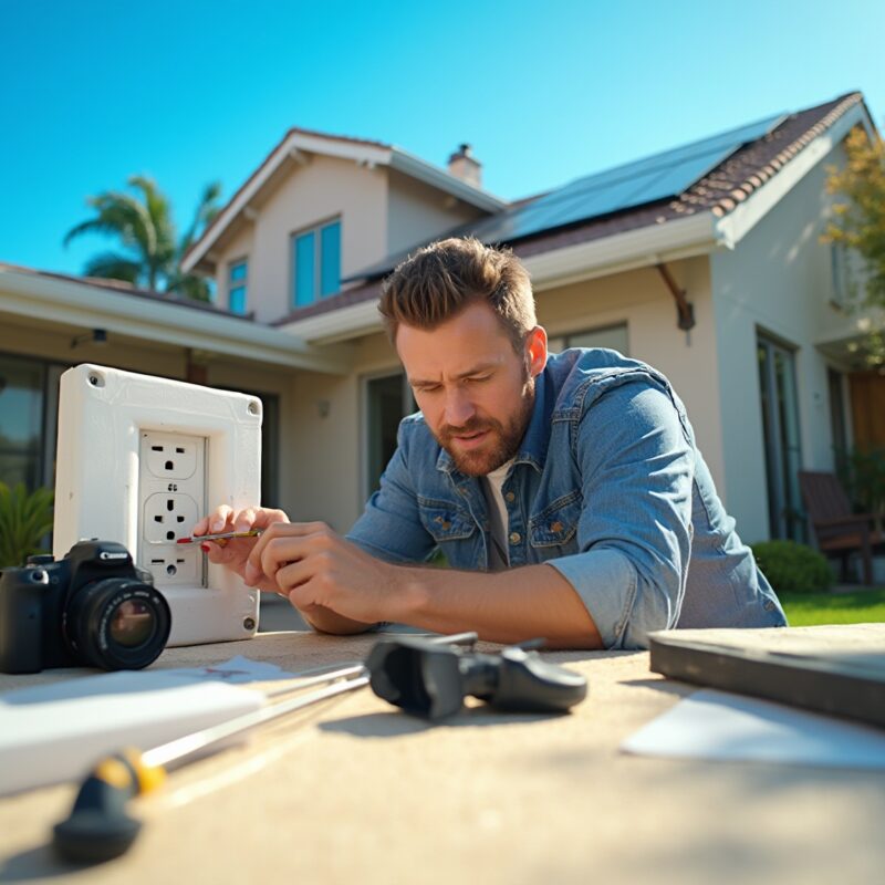 caring for our planet how to install a solar powered electrical outlet
