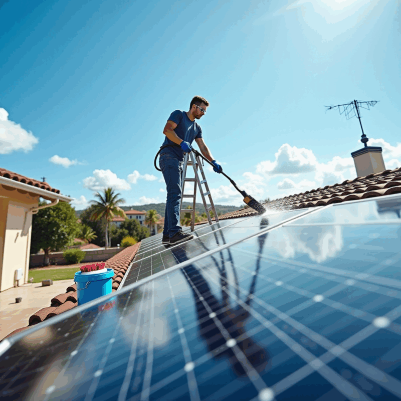 master solar panel cleaning with a pressure washer